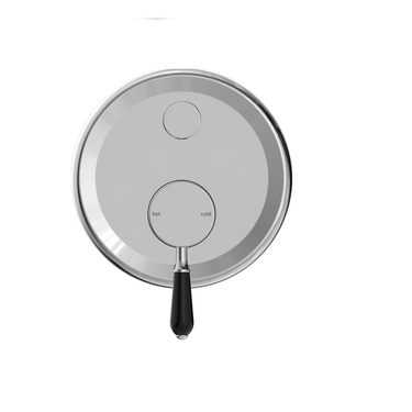 York | Chrome Shower Mixer With Divertor With Black Porcelain Lever