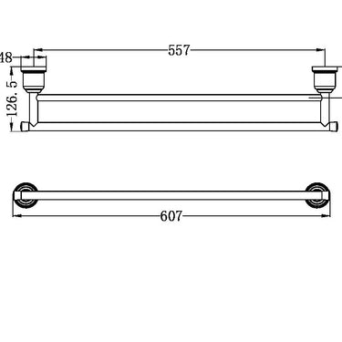 York | Chrome Double Towel Rail 600mm