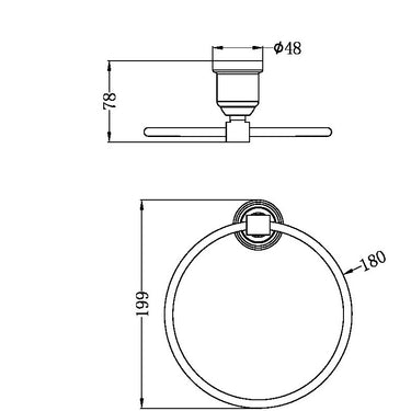 York | Chrome Towel Ring