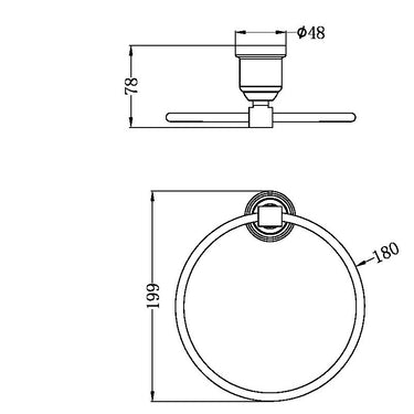 York | Black Towel Ring