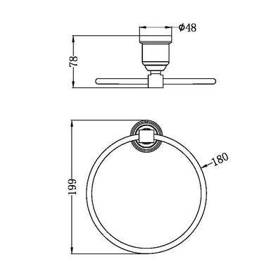 York | Aged Brass Towel Ring