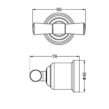 York | Aged Brass Robe Hook