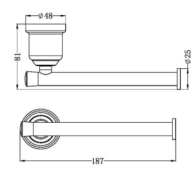 York | Aged Brass Toilet Roll Holder