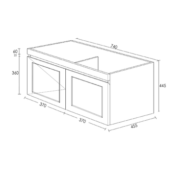 Otti | Hampton 750 Matte Black Mark II Wall Hung Vanity / Ceramic Top