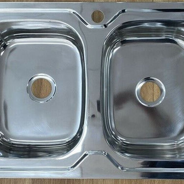 780 x 480 x 170mm Double Bowl Stainless Steel Kitchen/ Laundry Sink