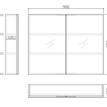 Pencil Edge 900 mm Shaving Cabinet