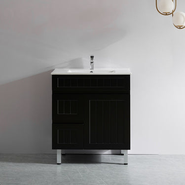 Acacia | 900 Matte Black Single Bowl Vanity On Legs