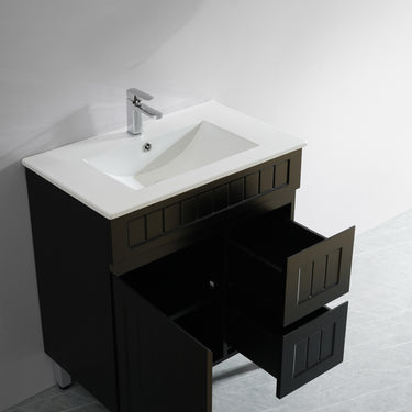 Acacia | 750 Mate Black Right Hand Drawer Leg Vanity
