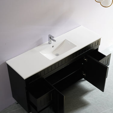 Acacia | 1500 Mate Black Single Bowl  Vanity Leg