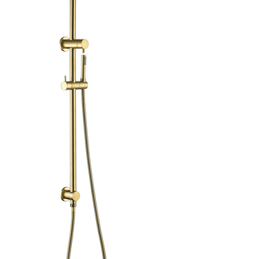 Divine | Brushed Bronze Shower Rail Set with Round Shower Head