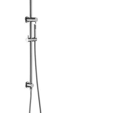 Divine | Brushed Nickel Shower Rail Set with Round Shower Head