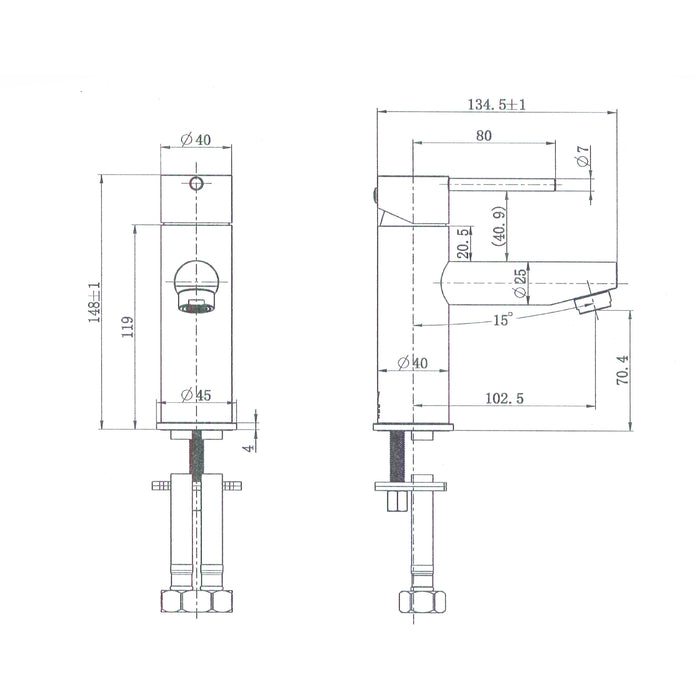 Grace | Brushed Nickel Round Kitchen Mixer