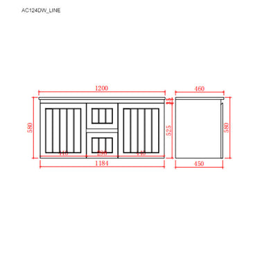 Acacia | 1200 Matte White Double Bowl Wall Hung Vanity