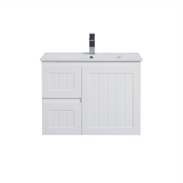 Acacia | 750 Mate White Left Hand Drawer Wall Hung Vanity