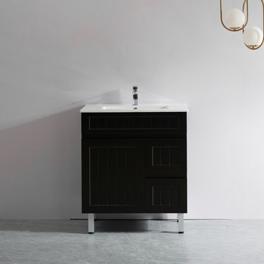 Acacia | 750 Mate Black Right Hand Drawer Leg Vanity