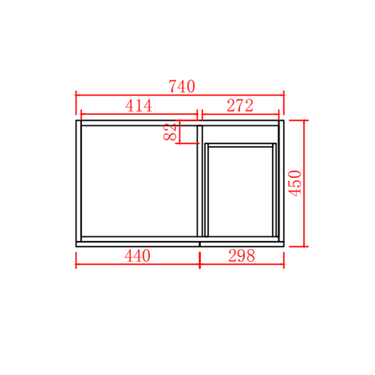 Acacia | 750 Mate Black Right Hand Drawer Leg Vanity