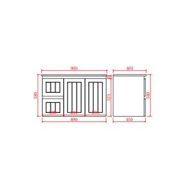 Acacia | 900 Matte White Single Bowl Wall Hung Vanity