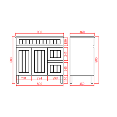 Acacia | 900 Matte White Single Bowl Vanity On Legs