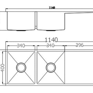 Arcko Lux Undermount/Overmount Double Bowl Sink w/ Drainer