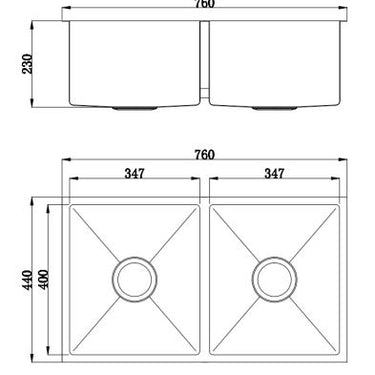 Arcko | Lux Undermount/Overmount Double Bowl Kitchen/Laundry Sink