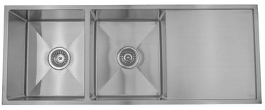 Arcko Lux Undermount/Overmount Double Bowl Sink w/ Drainer