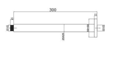 Elite | 300mm Ceiling Shower Arm