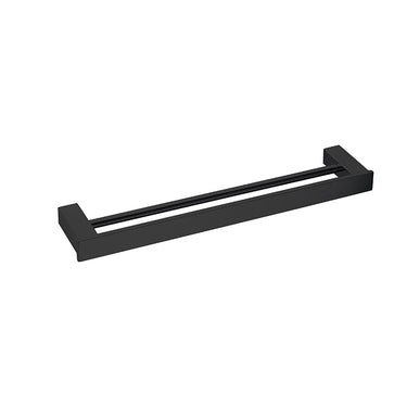 Piazza | Matte Black Double Towel Rail 800mm