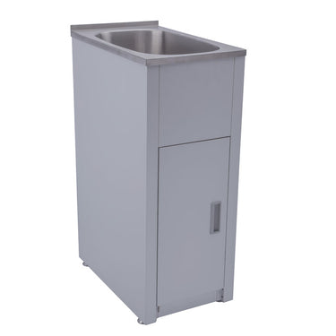 White Laundry tub with S/S Sink 370 x 560 x 870 Compact