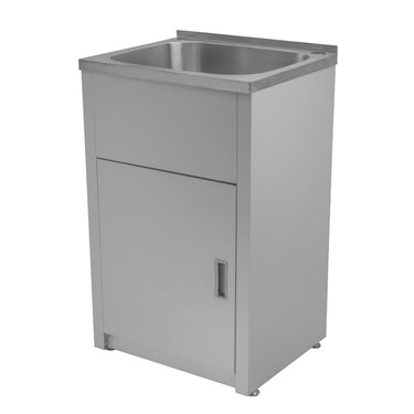 White Laundry tub with S/S Sink 560 x 370 x 870