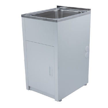 White Laundry tub with S/S Sink 455 x 560 x 870 Compact