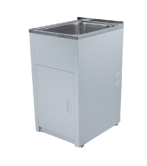 White Laundry tub with S/S Sink 455 x 560 x 870 Compact