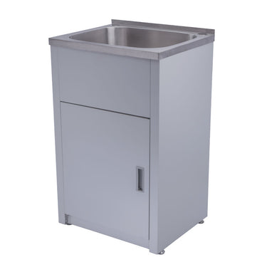 White Laundry tub with S/S Sink 560 x 455 x 870