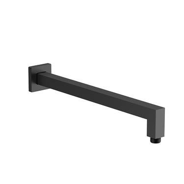 Elite | Square Matte Black Wall Mounted Shower Arm 400mm