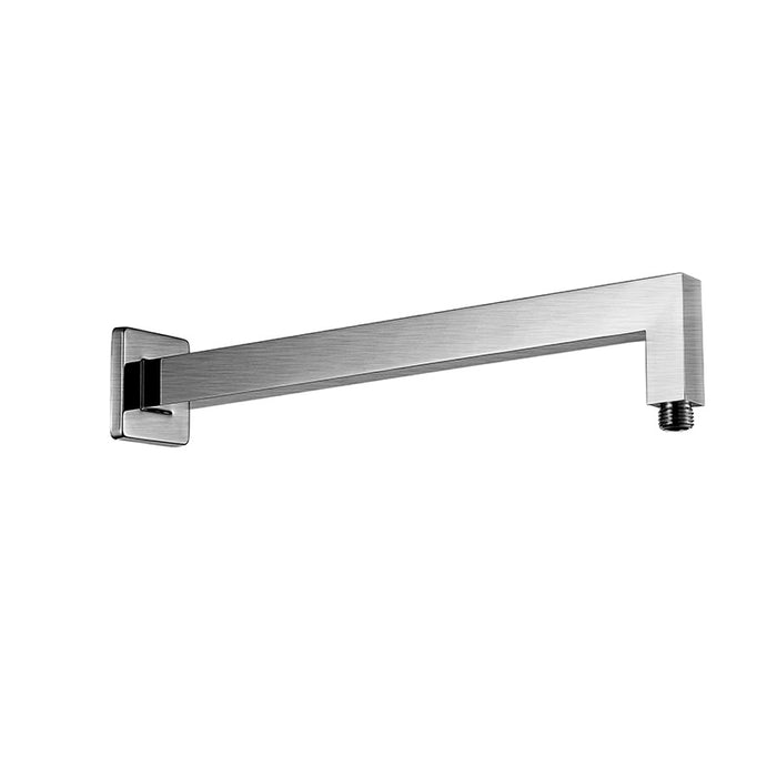 Elite | Square Brushed Nickel Wall Mounted Shower Arm 400mm