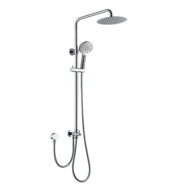 Elite | Round shower rail set 2 in 1 Double hose | Chrome