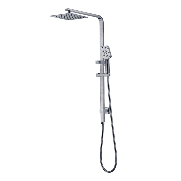 Piazza | Square shower rail set 2 in 1 | Brushed Nickle