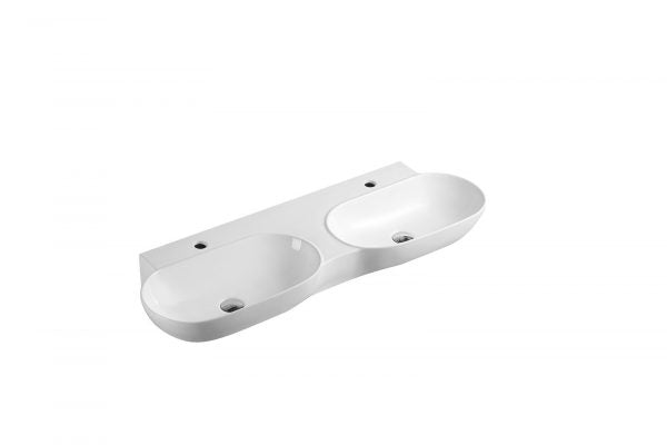 Boat 120 | Above Counter High Gloss White Oval Basin