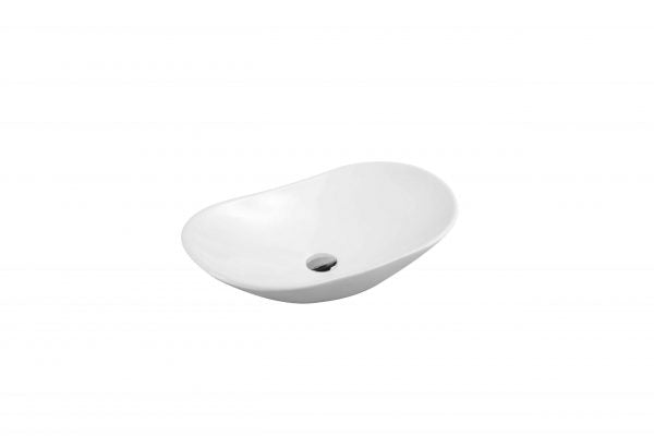 Boat 64 | Above Counter High Gloss White Oval Basin