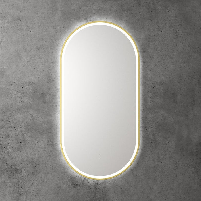 Aulic | Beau Monde Touchless LED Mirror with Brushed Gold Frame