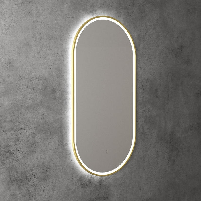 Aulic | Beau Monde Touchless LED Mirror with Brushed Gold Frame