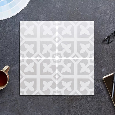 Picasso Bloom Light Grey 200 x 200 Feature Tile