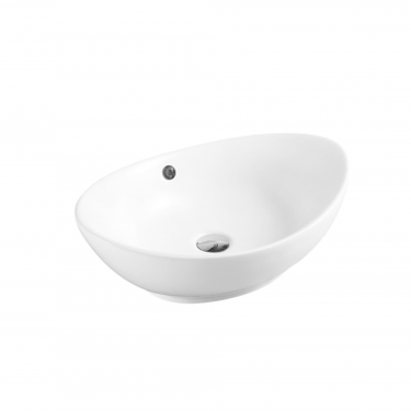 Boat 62 | Above Counter High Gloss White Oval Basin