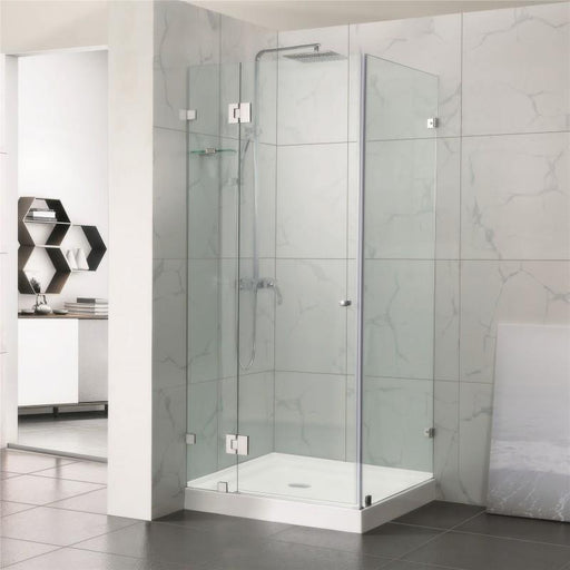 Rectangular Frameless Corner Shower Screen - Acqua Bathrooms