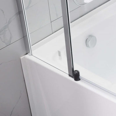 1200 x 1400 mm Pivot Frameless Over Bath Screen - Acqua Bathrooms
