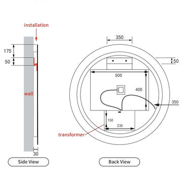 Aulic | Windsor 900 Frameless Touchless Round LED Mirror
