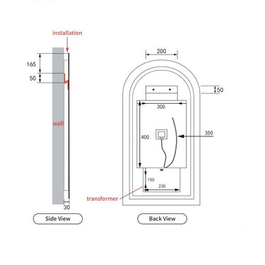 Aulic | Canterbury Frameless Touchless LED Mirror