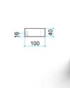 Thermo | Matt Black Square Single Bar Heated Towel Rail | W832xH40xD100mm