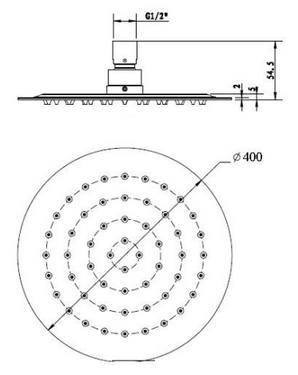 Elite | Round Chrome Shower Head 400mm