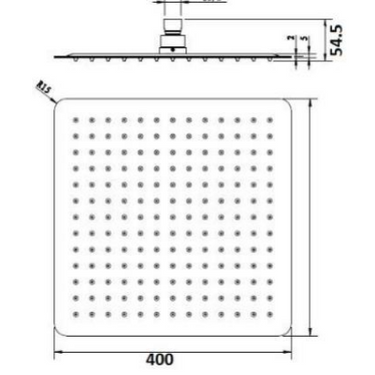 Piazza | Square Chrome Shower Head 400x400mm