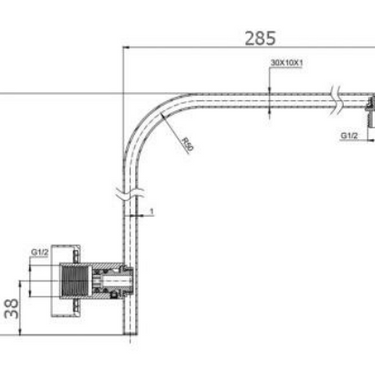 Piazza | Gunmetal Grey High Rise Wall Mounted Shower Arm 400mm